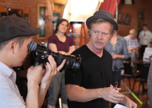 William H. Macy on the set of 'Rudderless'