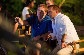 Mike Binder & Kevin Costner on the set of 'Black or White'