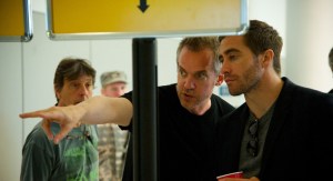 Jean-Marc Vallée and Jake Gyllenhaal on the set of 'Demolition'